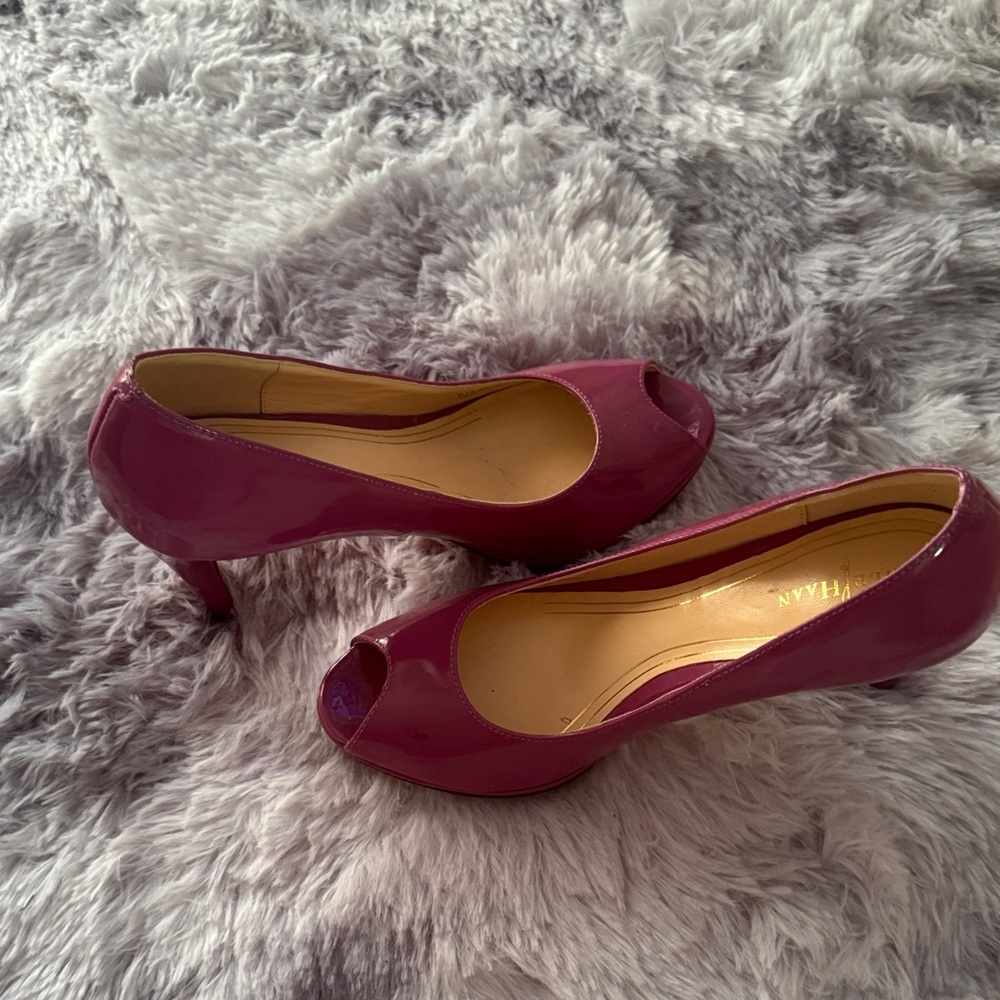 Cole Haan Women's Fuchsia Peep-Toe Heels